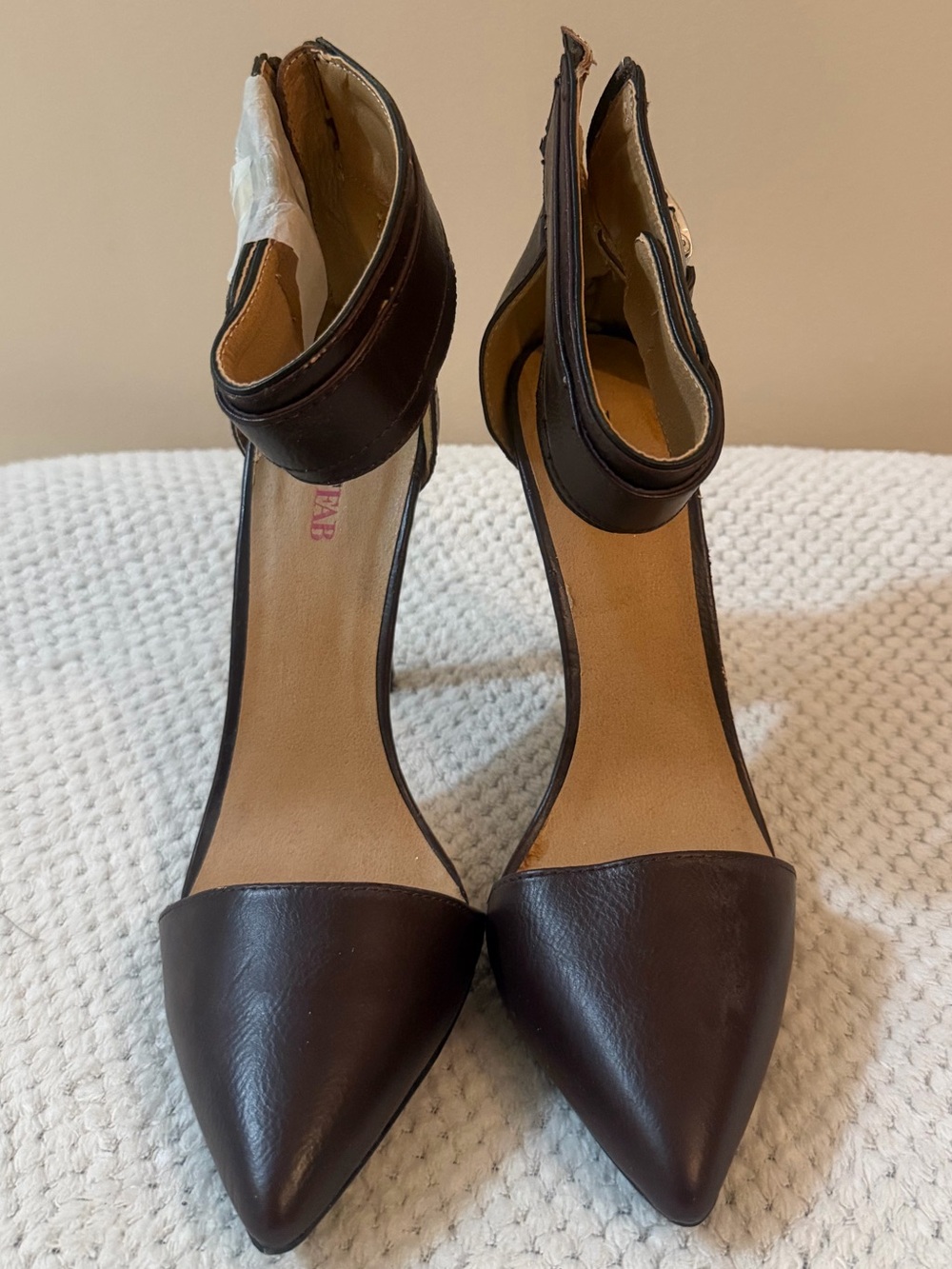 Justfab Heels with side buckle - size 7.5 - maroon colour